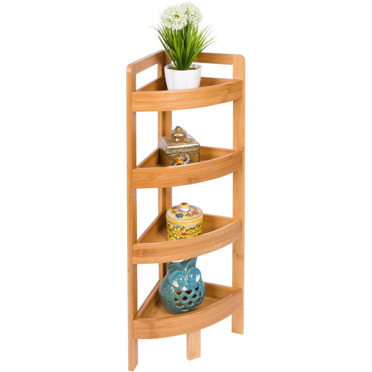 Rebrilliant 32'' H x 9.2'' W Solid Wood Corner Bookcase & Reviews